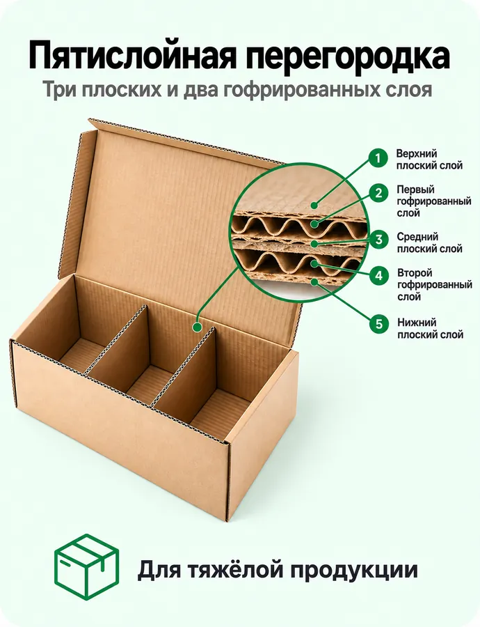 Пятислойная перегородка из гофрокартона