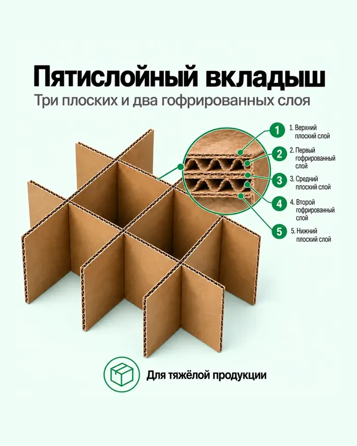 Пятислойный вкладыш из гофрокартона