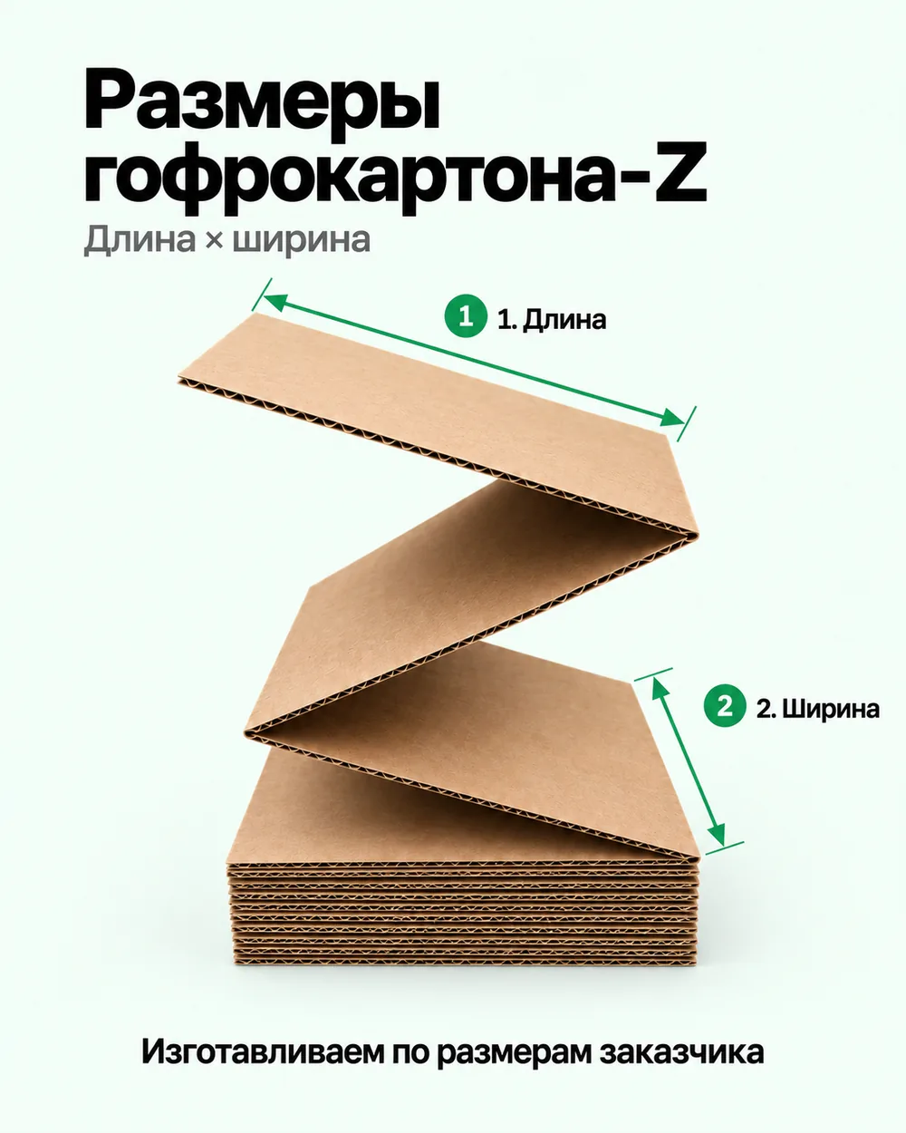 Размеры Гофрокартона-Z: длина и ширина